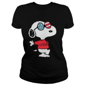 Independence Day 4th Of July Usa Snoopy Ladies Tee