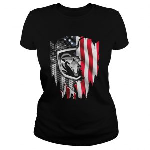 Independence Day 4th of July Dodge Ram Head America Flag Ladies Tee