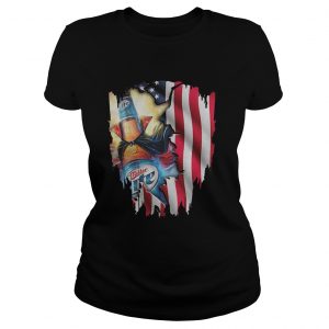 Independence Day 4th of July Miller Lite America Flag Ladies Tee