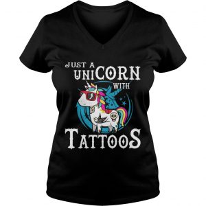 Just a unicorn with tattoos Ladies Vneck