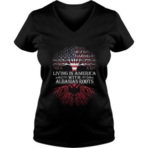 Living in America with Albanian roots Ladies Vneck