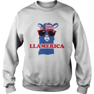 Llamerica llama with American flag headband Sweatshirt