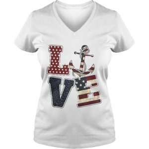 Love anchor America Ladies Vneck