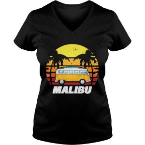 Malibu Vintage sunset Ladies Vneck