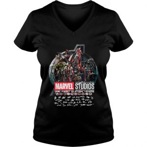 Marvel studios the first eleven years all characters signature Avengers Ladies Vneck