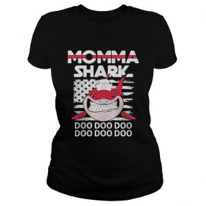 Momma shark nurse American flag Ladies Tee
