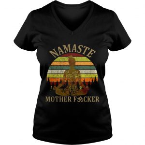 Namaste mother fucker vintage sunset Ladies Vneck