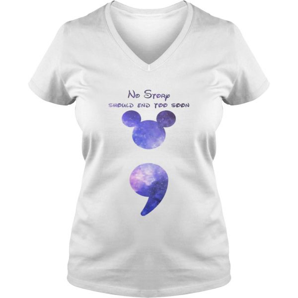 No Story Should End Too Soon Mickey Hat Suicide Awareness Ladies Vneck