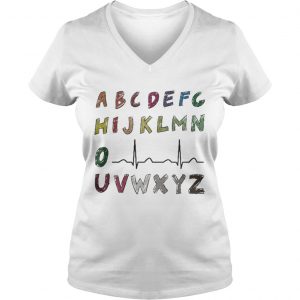 Nurse Alphabet heartbeat Ladies Vneck