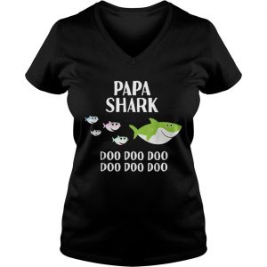 Papa Shark Doo Doo Ladies Vneck
