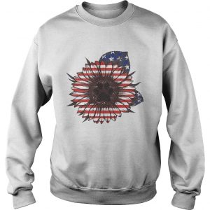 Paw dog sunflower flag America Sweatshirt