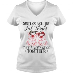 Pig Sisters are like fat thighs they always stick together Ladies Vneck