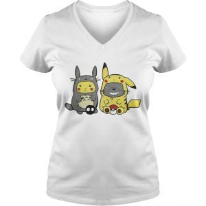 Pikachu and Totoro we are best friend Ladies Vneck