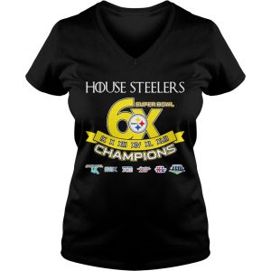 Pittsburgh Steelers House Steelers Super Bowl 6X Game of Thrones Ladies Vneck