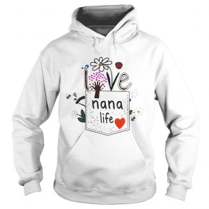 Pocket Womens Love Nana Life Bird Flower Art Hoodie