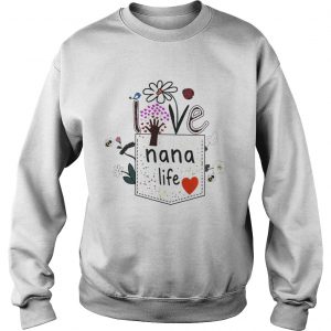 Pocket Womens Love Nana Life Bird Flower Art SweatShirt