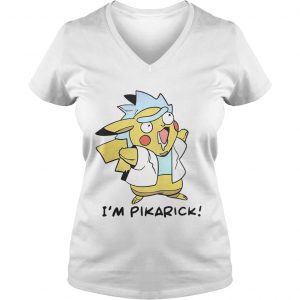 Rick and Morty Fusion Pikachu Im Pikarick Ladies Vneck