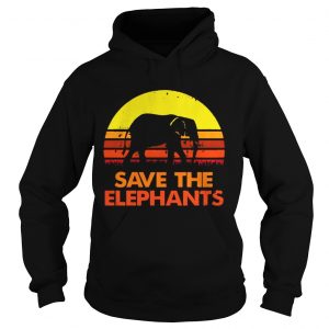 Save the elephants vintage sunset Hoodie