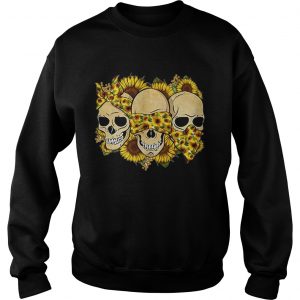 Skulls sunflower floral flowers Sweatshirt