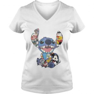 Stitch And Disney Characters Ladies Vneck