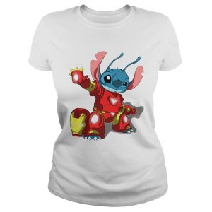 Stitch with Iron Man Avengers with Lilo and Stitch Disney combo Ladies Tee