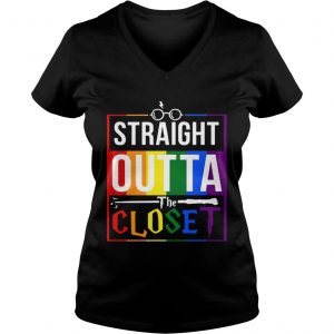 Straight Outta The Closet Pride LGBT Ladies Vneck