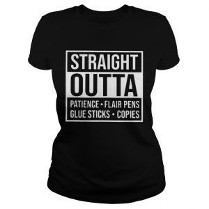 Straight outta patience flair pens blue sticks copies Ladies Tee