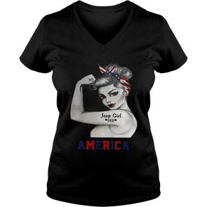 Strong woman Jeep girl America Ladies Vneck