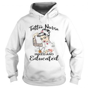 Strong woman tattoo nurse inked and educated Hoodie