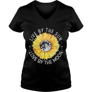 Sunflower Live By The Sun Love By The Moon Ladies Vneck