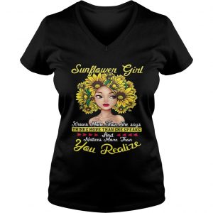 Sunflower girl knows more than she says Ladies Vneck