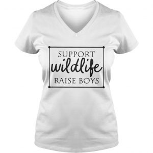 Support wildlife raise boys Ladies Vneck