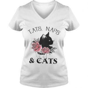 Tats naps and cats flower Ladies Vneck