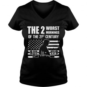 The 2 Worst Mornings Of The 21st Century Ladies Vneck