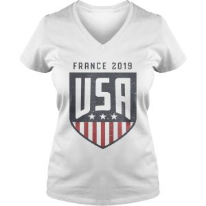 USA Soccer Team France 2019 Ladies Vneck