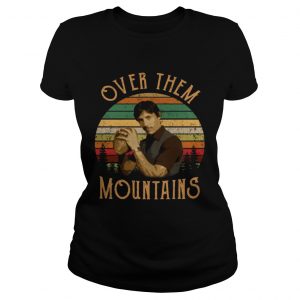 Uncle Rico Over them mountains vintage retro sunset Ladies Tee