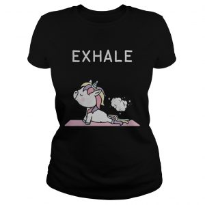 Unicorn yoga exhale Ladies Tee