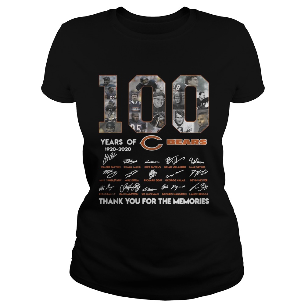 100 years of Chicago Bears 1920 2020 signature thank you for the Classic Ladies