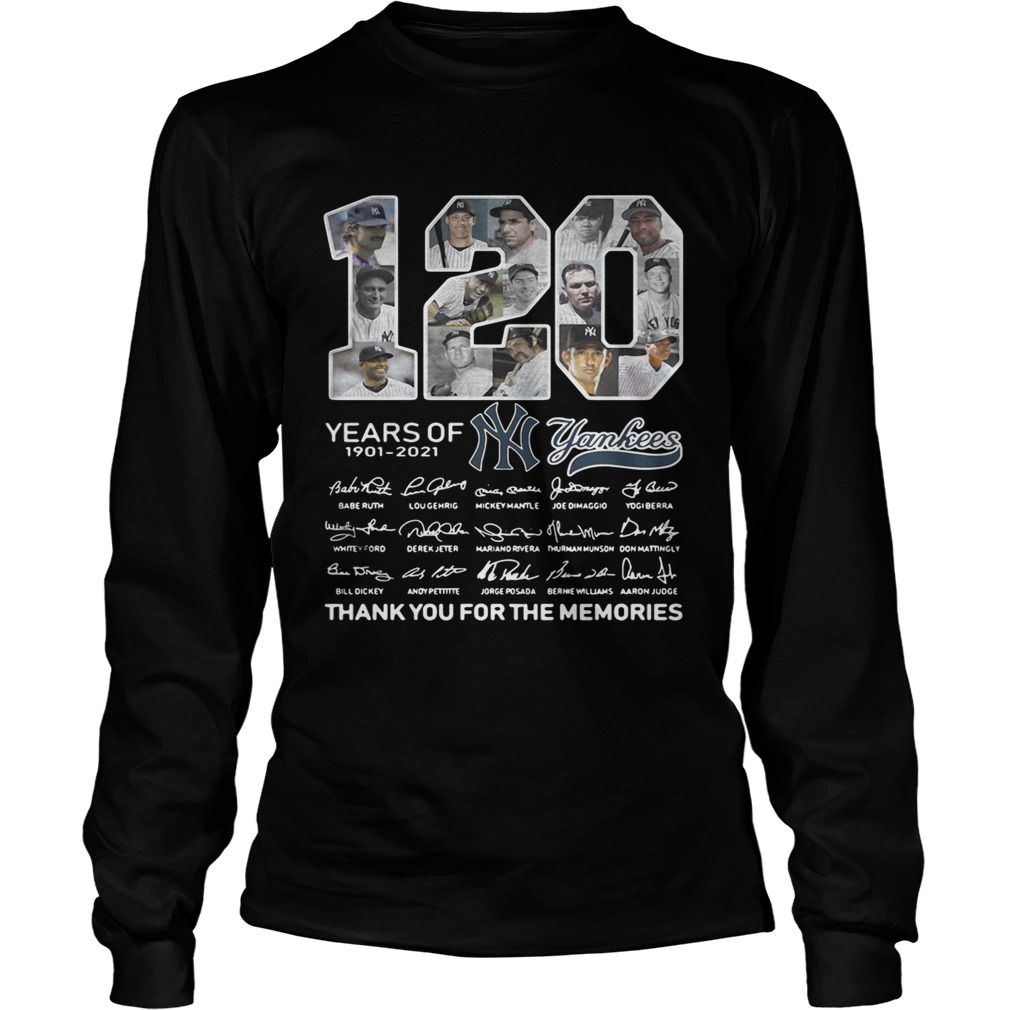 120 years of New York Yankees signature thank you for the LongSleeve