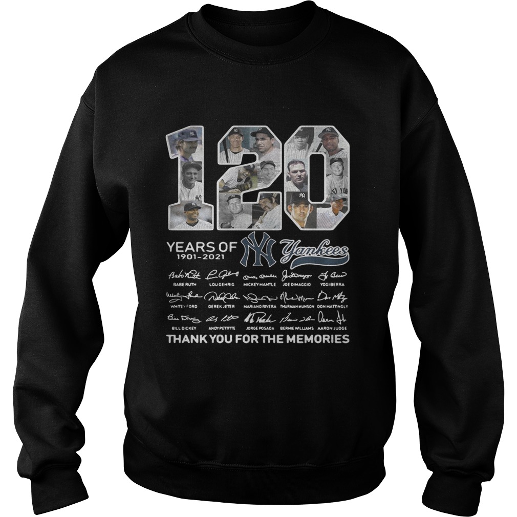 120 years of New York Yankees signature thank you for the Sweatshirt