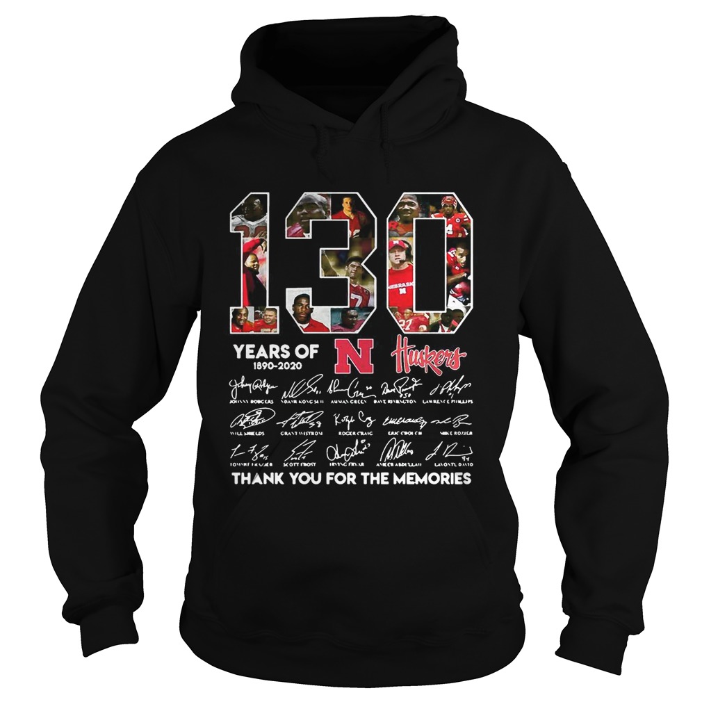 130 Years of Huskers 18902020 thank you for the memories signature Hoodie