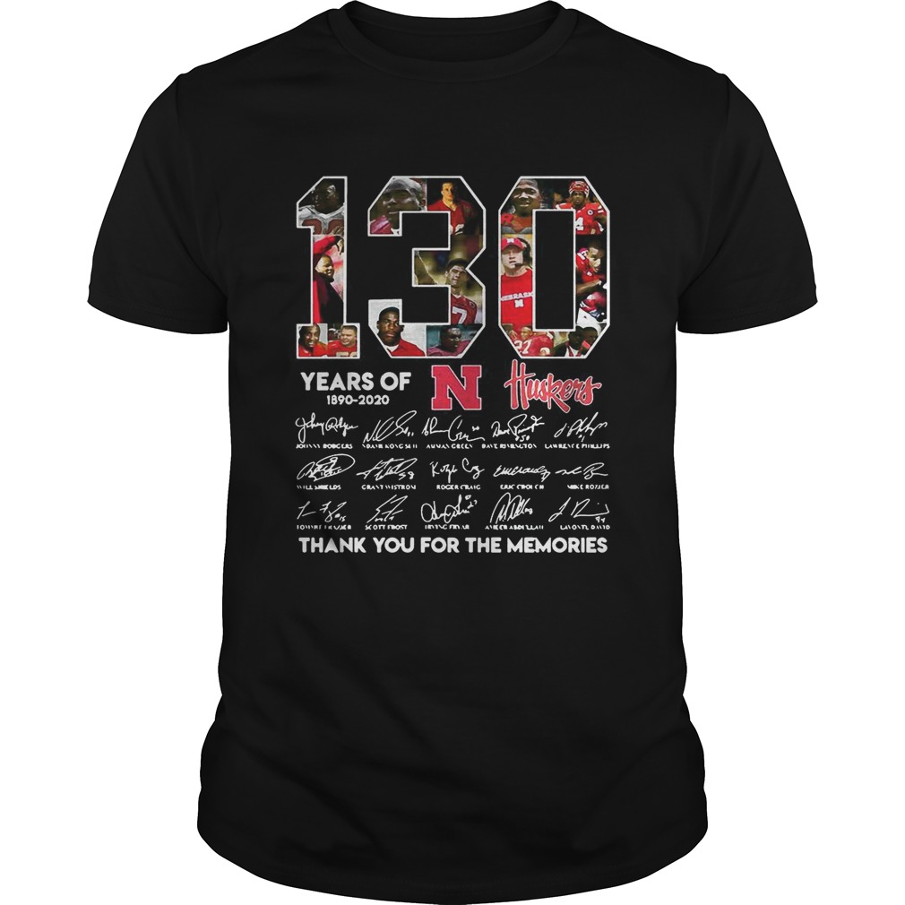 130 Years of Huskers 18902020 thank you for the memories signature shirt