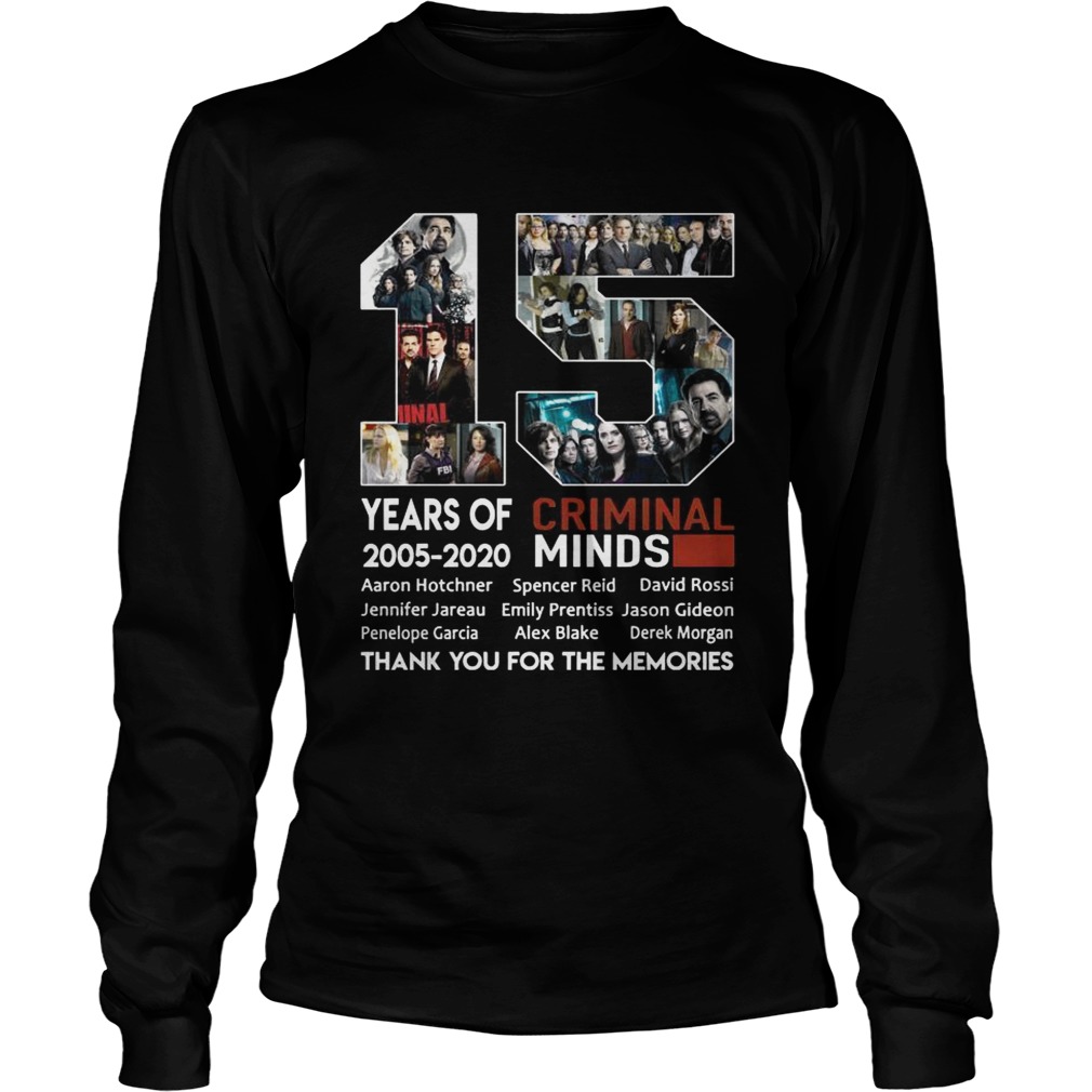 15 years of Criminal Minds 20052020 thank you for the memories LongSleeve
