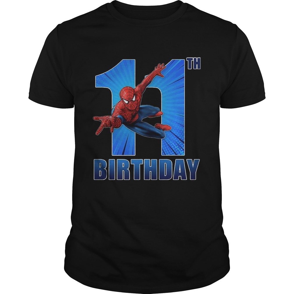 Spiderman Swinging 11th Funny Birthday Youth T-shirt