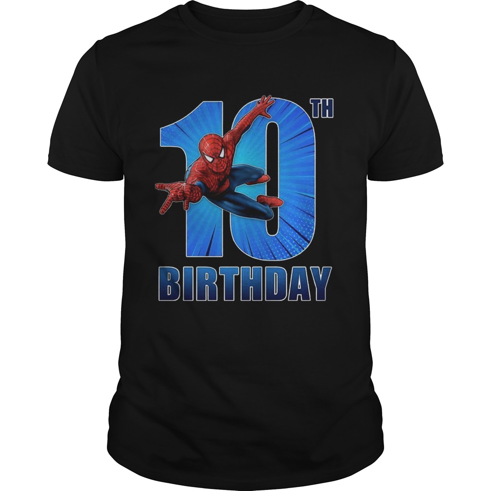 Spiderman Swinging 10th Funny Birthday Youth T-shirt