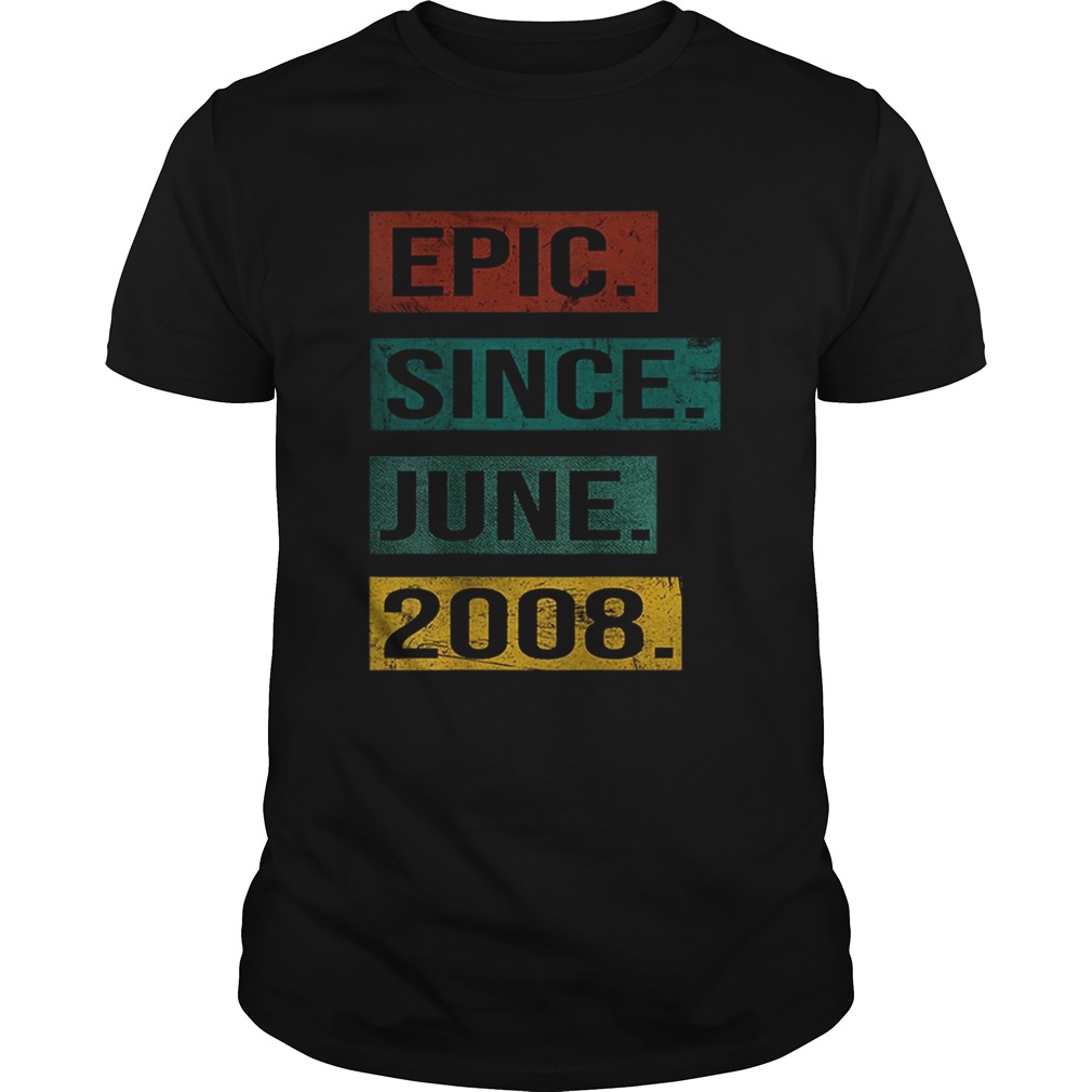 Premium Epic Since June 2008 11 Years Retro Vintage Bithday Gift Shirt