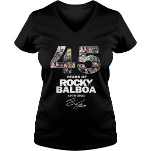45 Years Of Rocky Balboa Signature Ladies Vneck