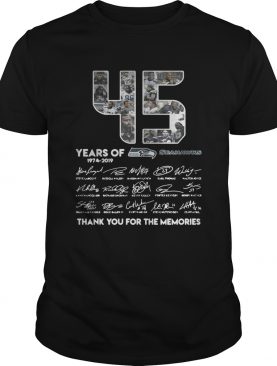 45 years of Seattle Seahawks 1974 2019 signature thank you for shirt