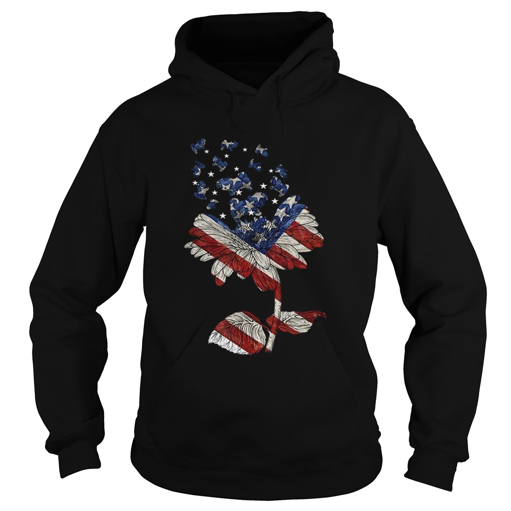 4th Of July Independence Day Flower Shih Tzu Dog Hoodie