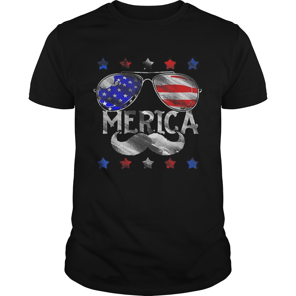 4th Of July Merica America Flag Mustache shirt